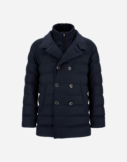 Norfolk Wool Blend Peacoat