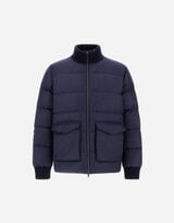 WOOL CASHMERE GLEN CHECK BOMBER JACKET