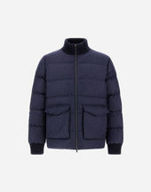 Wool Cashmere Glen Check Bomber Jacket
