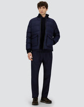 Wool Cashmere Glen Check Bomber Jacket