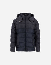 Jacket In Nylon Ultralight And Herringbone Wool Flannel
