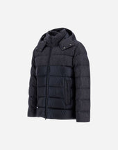 Jacket In Nylon Ultralight And Herringbone Wool Flannel