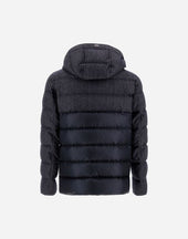 Jacket In Nylon Ultralight And Herringbone Wool Flannel