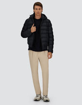 Jacket In Changing Nylon And Suede Effect