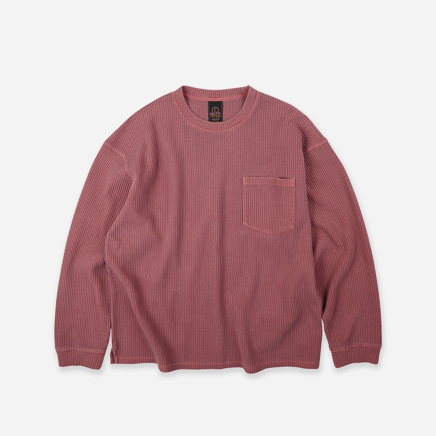 Pigment Dyeing Waffle L S T Shirt Pink
