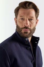 Super 180 S Wool Flannel Bomber Jacket Made In Italy