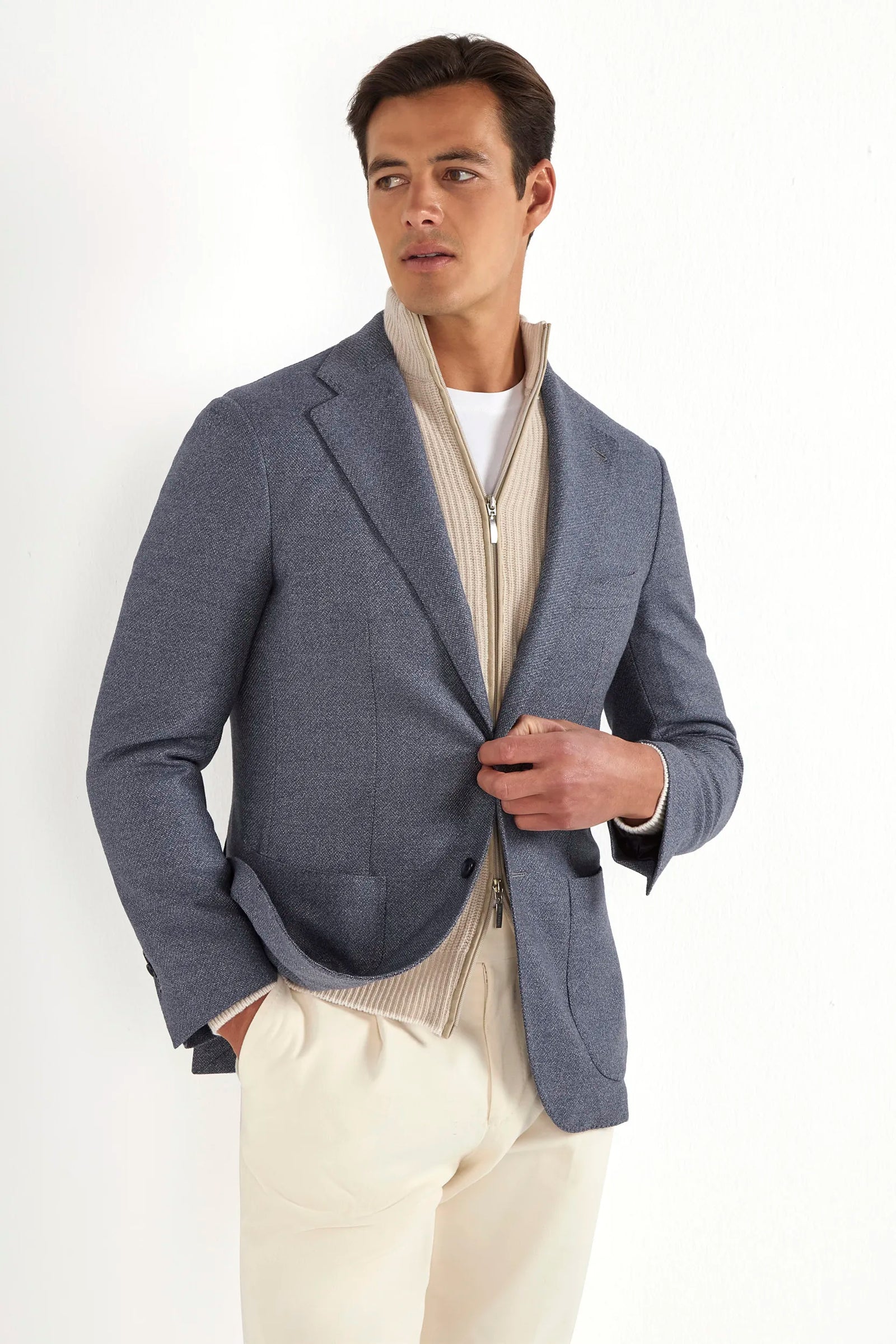 Dusty Blue Jacket Made In Italy