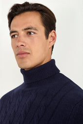 Cable Knit Turtleneck Made In Italy