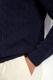 Cable Knit Turtleneck Made In Italy