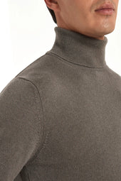 Dark Cashmere Turtleneck Made In Italy