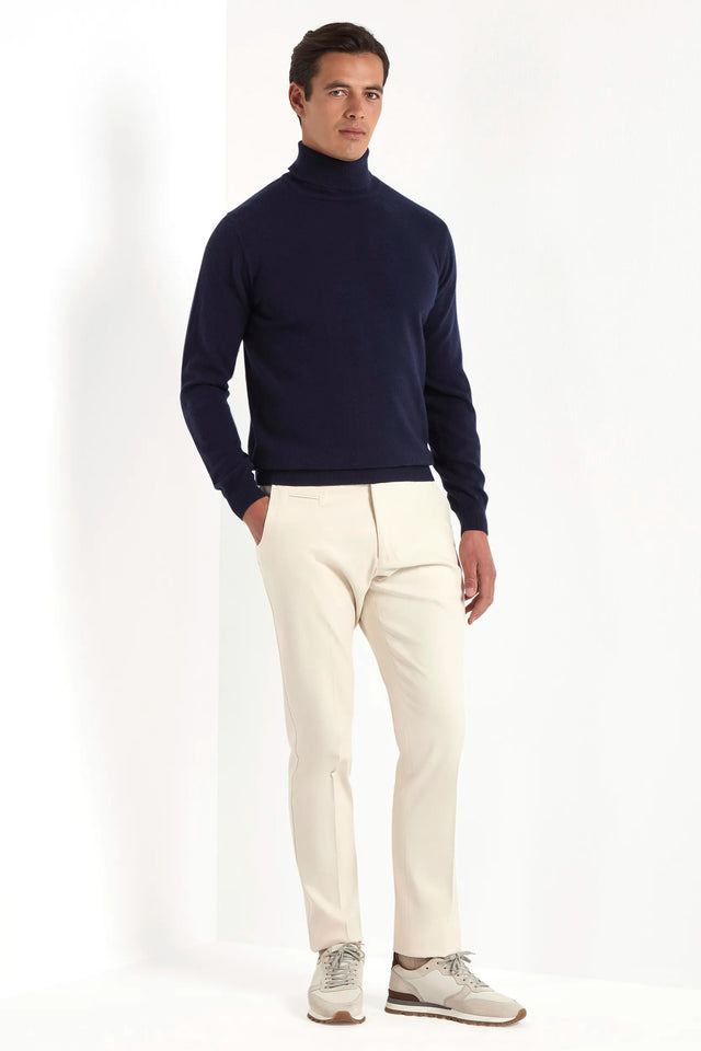 Blue cashmere turtleneck – Made in italy