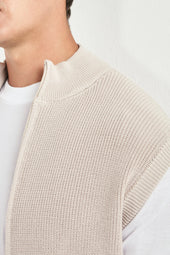Beige Knitted Vest Made In Italy
