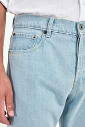 Bleached Straight Jeans Candiani Cotton Made In Italy