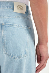 Bleached Straight Jeans Candiani Cotton Made In Italy