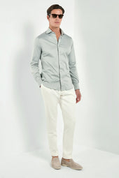 Light Mercerised Cotton Shirt Made In Italy