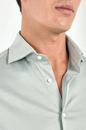 Light Mercerised Cotton Shirt Made In Italy