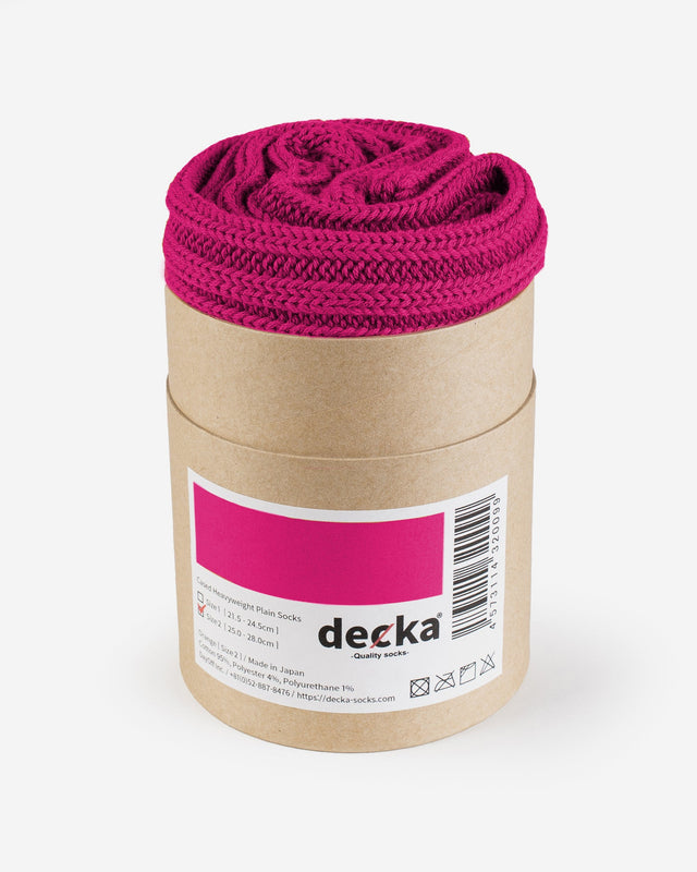 Decka Cased Heavyweight Plain Socks - Pink