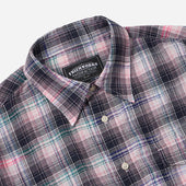 Uneven Checked Shirt Pink