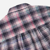 Uneven Checked Shirt Pink