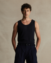 Navy Waffle Tank