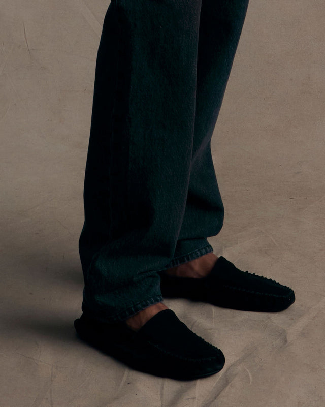 Soft Moccasin - Black Suede