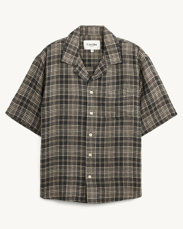 Plaid Seersucker SS - Black