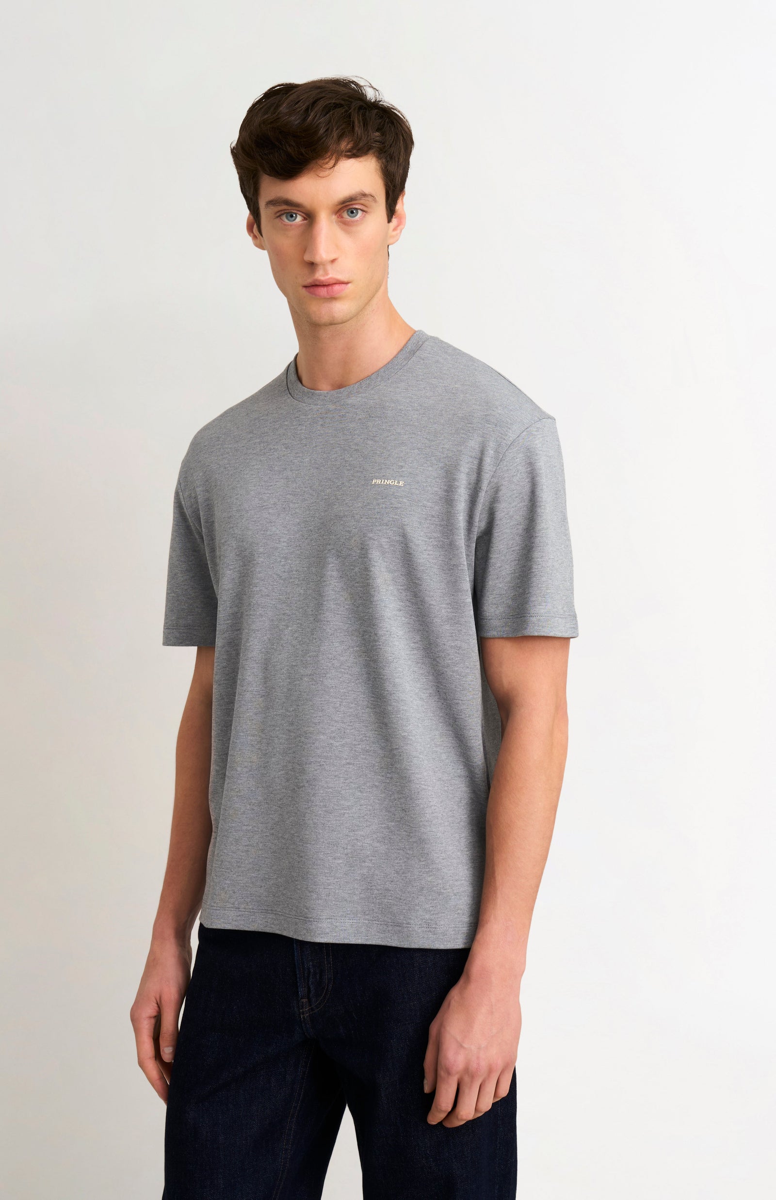 Men's Heavyweight Long Staple Cotton T-shirt In Grey Melange