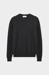 Men's Classic Crew Neck Cashmere Jumper In Charcoal Melange