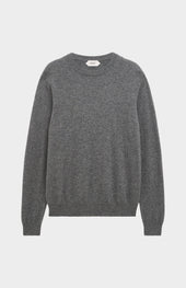 Men's Classic Crew Neck Cashmere Jumper In Light Grey Melange