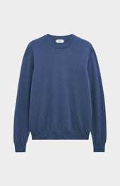 Men's Classic Crew Neck Cashmere Jumper In Bering Sea Blue