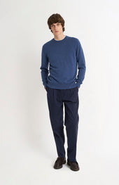Men's Classic Crew Neck Cashmere Jumper In Bering Sea Blue