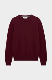 Men's Classic Crew Neck Cashmere Jumper In Burgundy