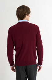 Men's Classic Crew Neck Cashmere Jumper In Burgundy