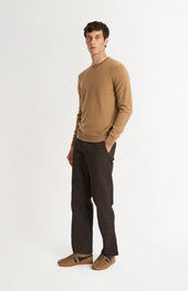 Men's Classic Crew Neck Cashmere Jumper In Camel