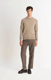 Men's Classic Crew Neck Cashmere Jumper In Mushroom