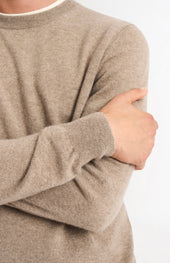Men's Classic Crew Neck Cashmere Jumper In Mushroom