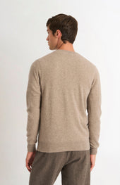 Men's Classic Crew Neck Cashmere Jumper In Mushroom
