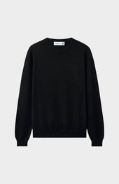 Men's Classic Round Neck Cashmere Jumper In Black