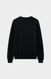 Men's Classic Round Neck Cashmere Jumper In Black