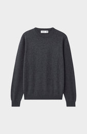 Men's Classic Round Neck Cashmere Jumper In Charcoal