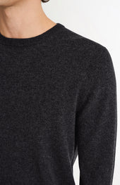 Men's Classic Round Neck Cashmere Jumper In Charcoal