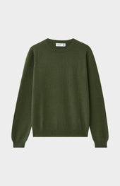 Men's Classic Round Neck Cashmere Jumper In Evergreen