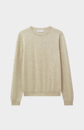 Men's Classic Round Neck Cashmere Jumper In Oatmeal