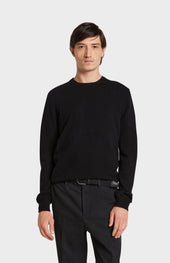 Men's Classic Round Neck Cashmere Jumper In Black