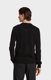 Men's Classic Round Neck Cashmere Jumper In Black