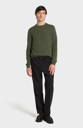Men's Classic Round Neck Cashmere Jumper In Evergreen