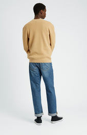 Men's Round Neck Cotton Sweatshirt Jumper In Sand / Sand
