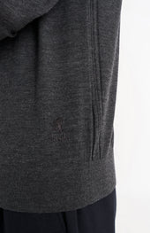 Men's Crew Neck Extra Fine Merino Wool Jumper In Charcoal Melange