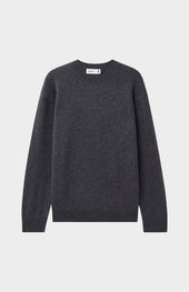 Men's Round Neck Cashmere Jumper In Charcoal