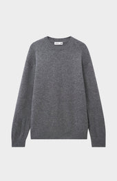 Men's Round Neck Cashmere Jumper In Grey Melange